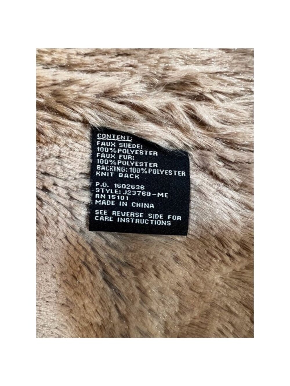 Jones New York Womens Jacket Coat XL Brown Buttons Hooded Faux Fur Trim V Neck - Picture 5 of 8
